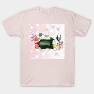 sushi roll cute rabbit rice T-Shirt